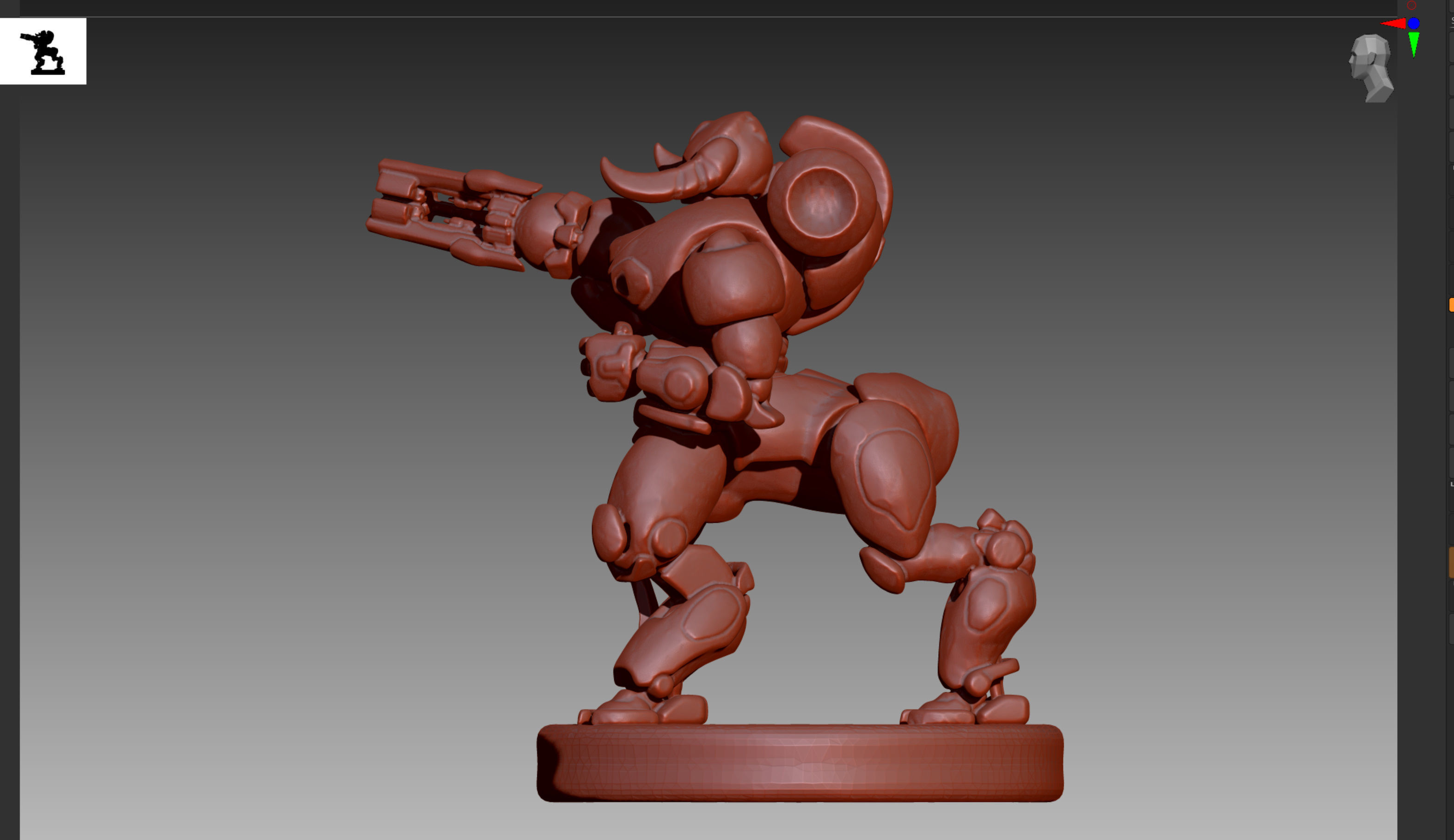 Overwatch Orisa STL and OBJ 3D print model_3