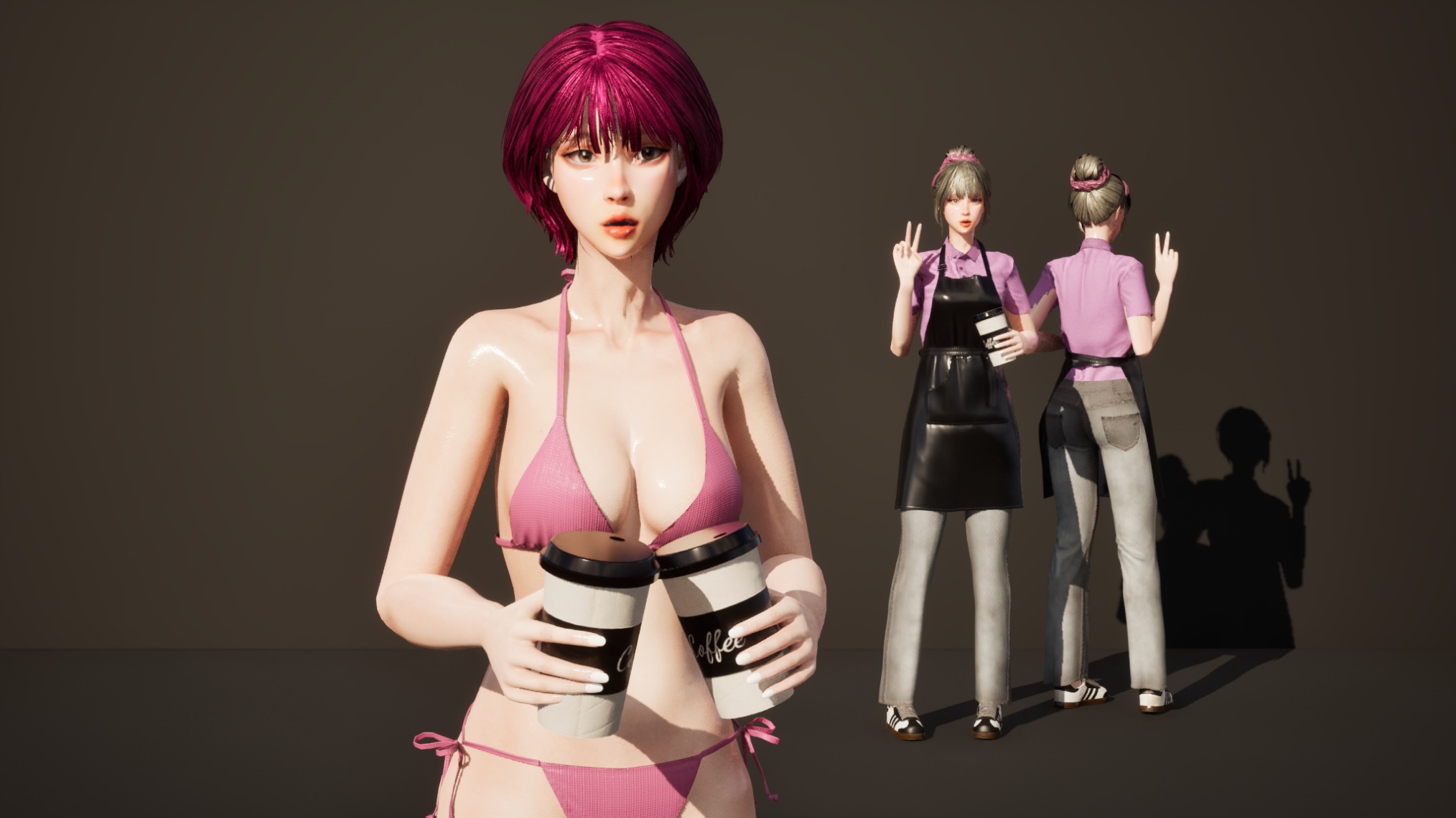 Barista Girl - GameReady Low-poly 3D model_3