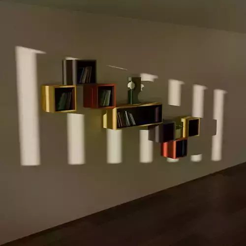 Bauhaus Square Bookshelf 3D Model