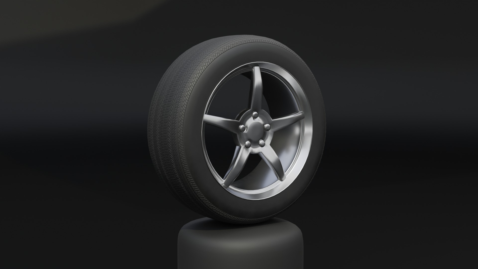 High-Detail Car Wheel for Games and Rendering Low-poly 3D model_7