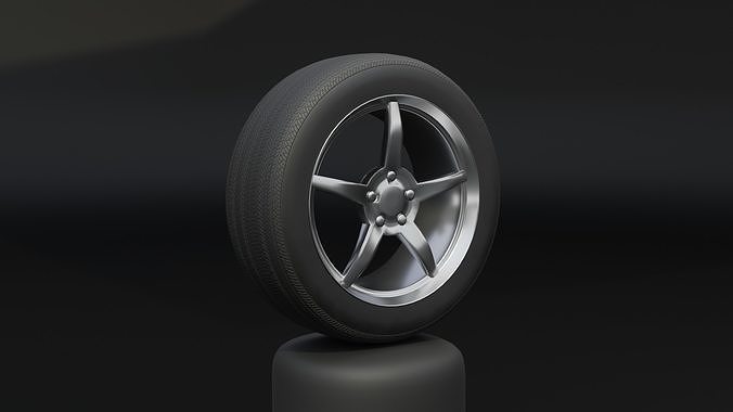 High-Detail Car Wheel for Games and Rendering Low-poly 3D model 7
