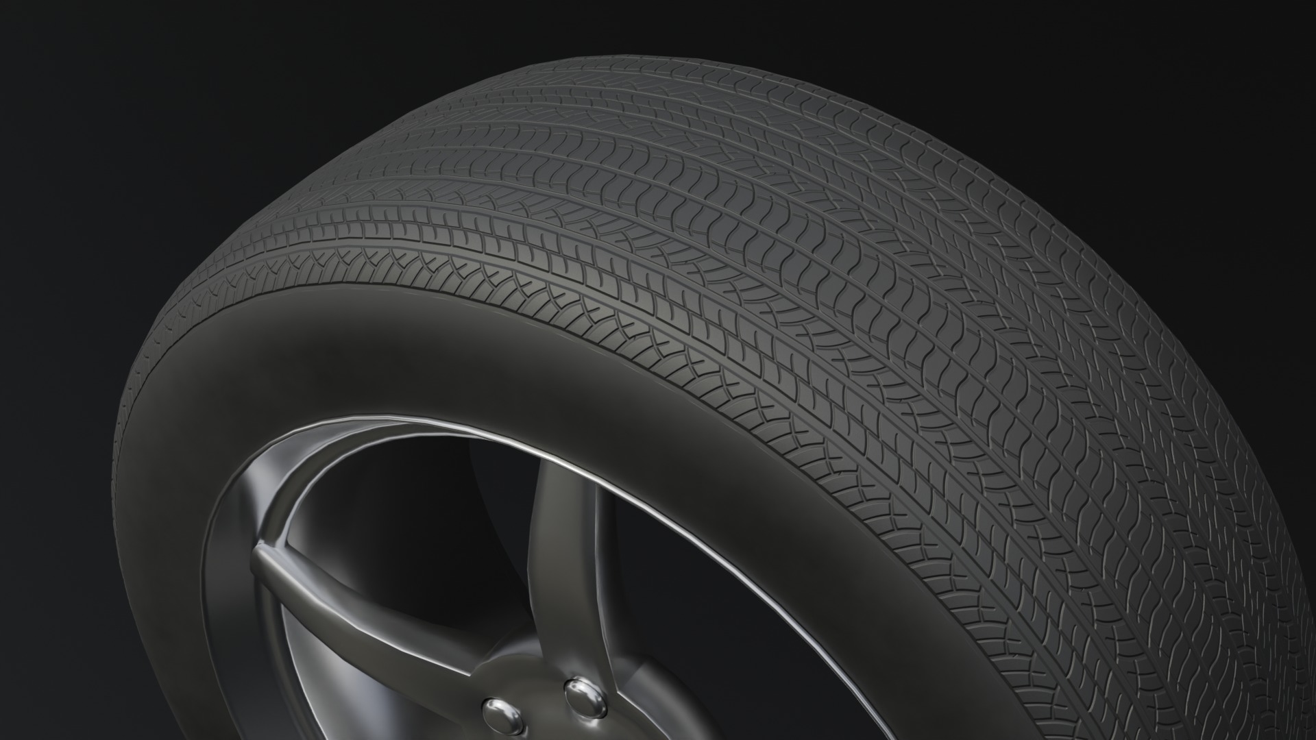 High-Detail Car Wheel for Games and Rendering Low-poly 3D model_12