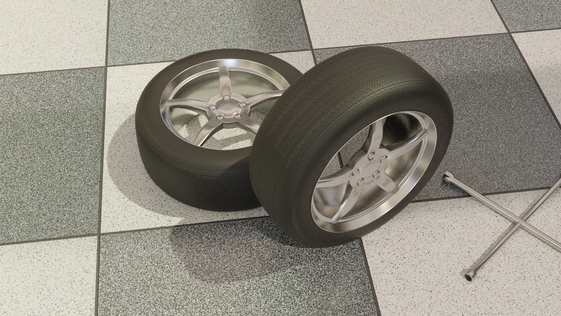 High-Detail Car Wheel for Games and Rendering Low-poly 3D model_4