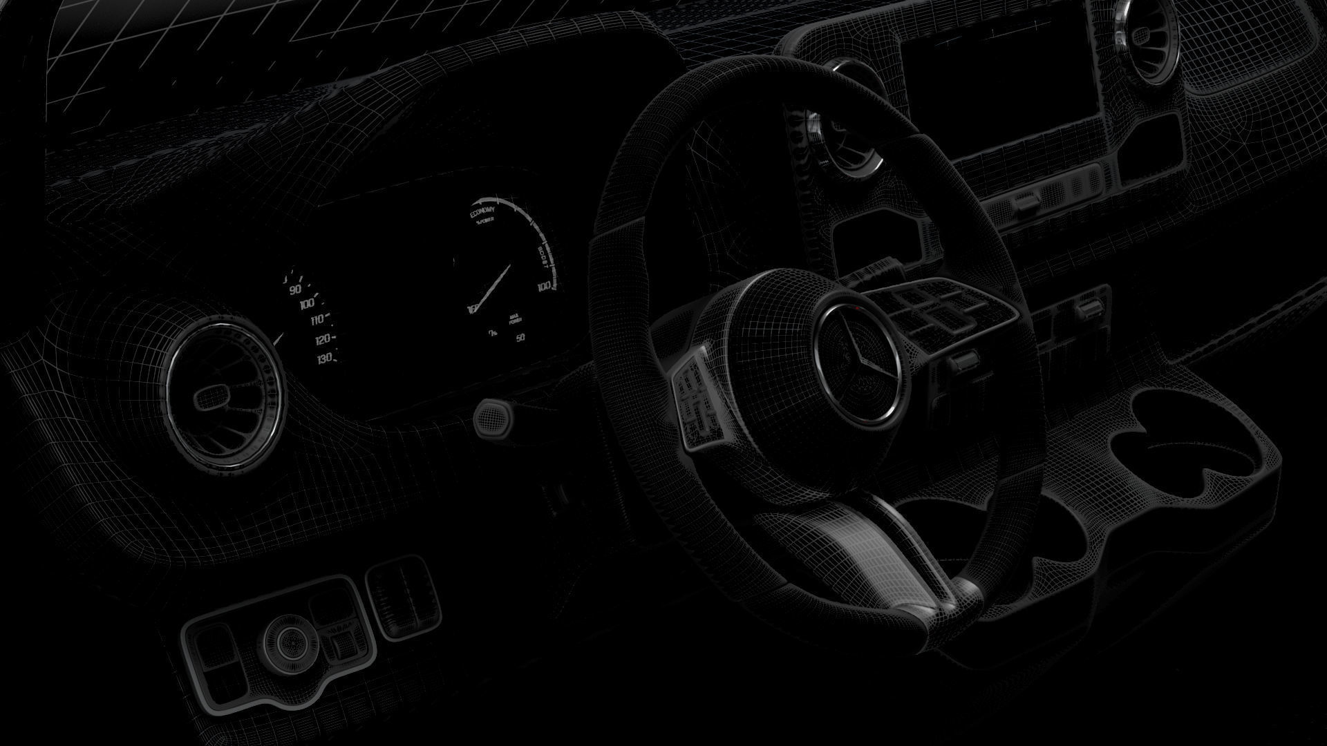 Mercedes Benz Sprinter L4H2 RWD HQ Interior 2025 3D model_16