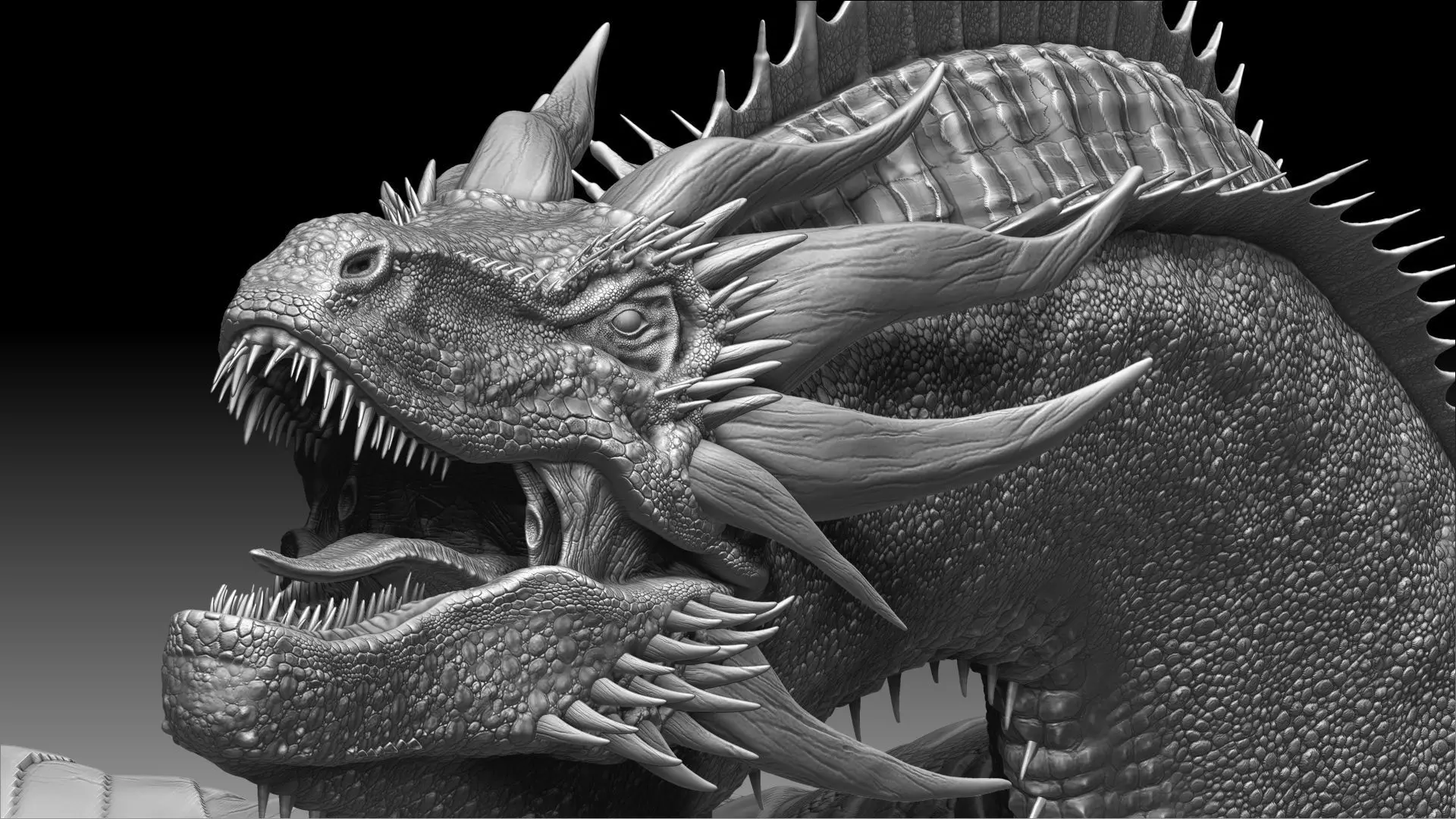 Dinosaur Wyvern Type Dragon 2 Sculpt Project 3D model