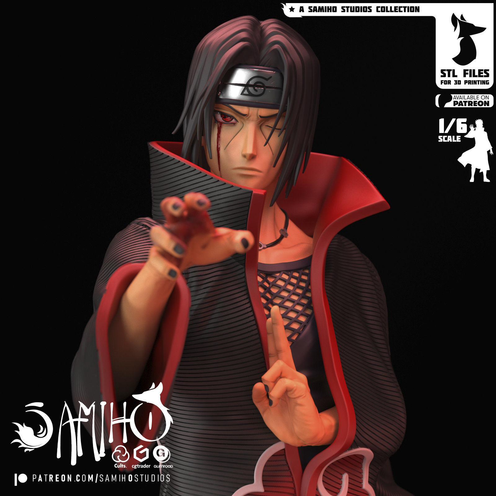 Samiho Studios - Uchiha Itachi - STLs ready for printing 3D print model_9