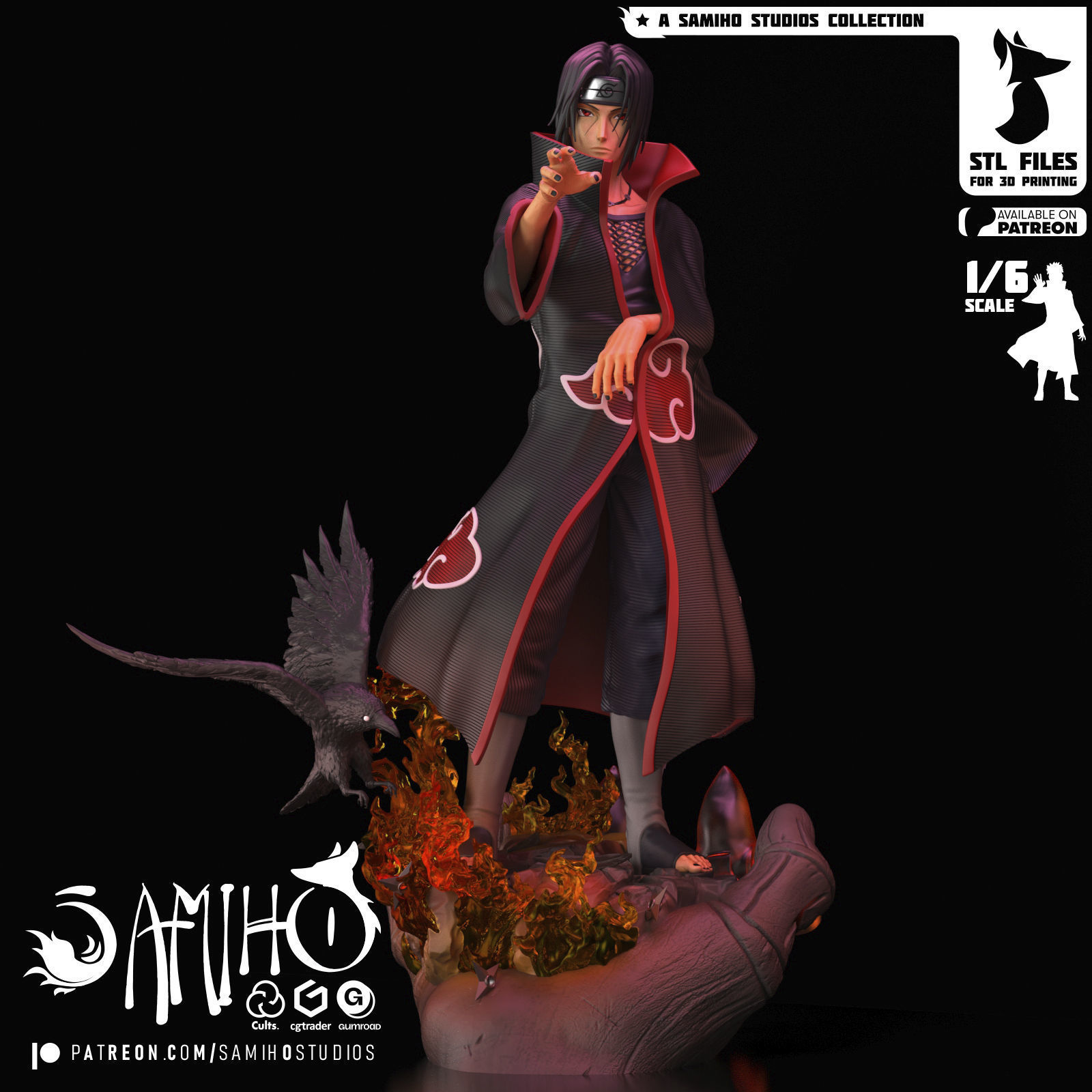 Samiho Studios - Uchiha Itachi - STLs ready for printing 3D print model_1