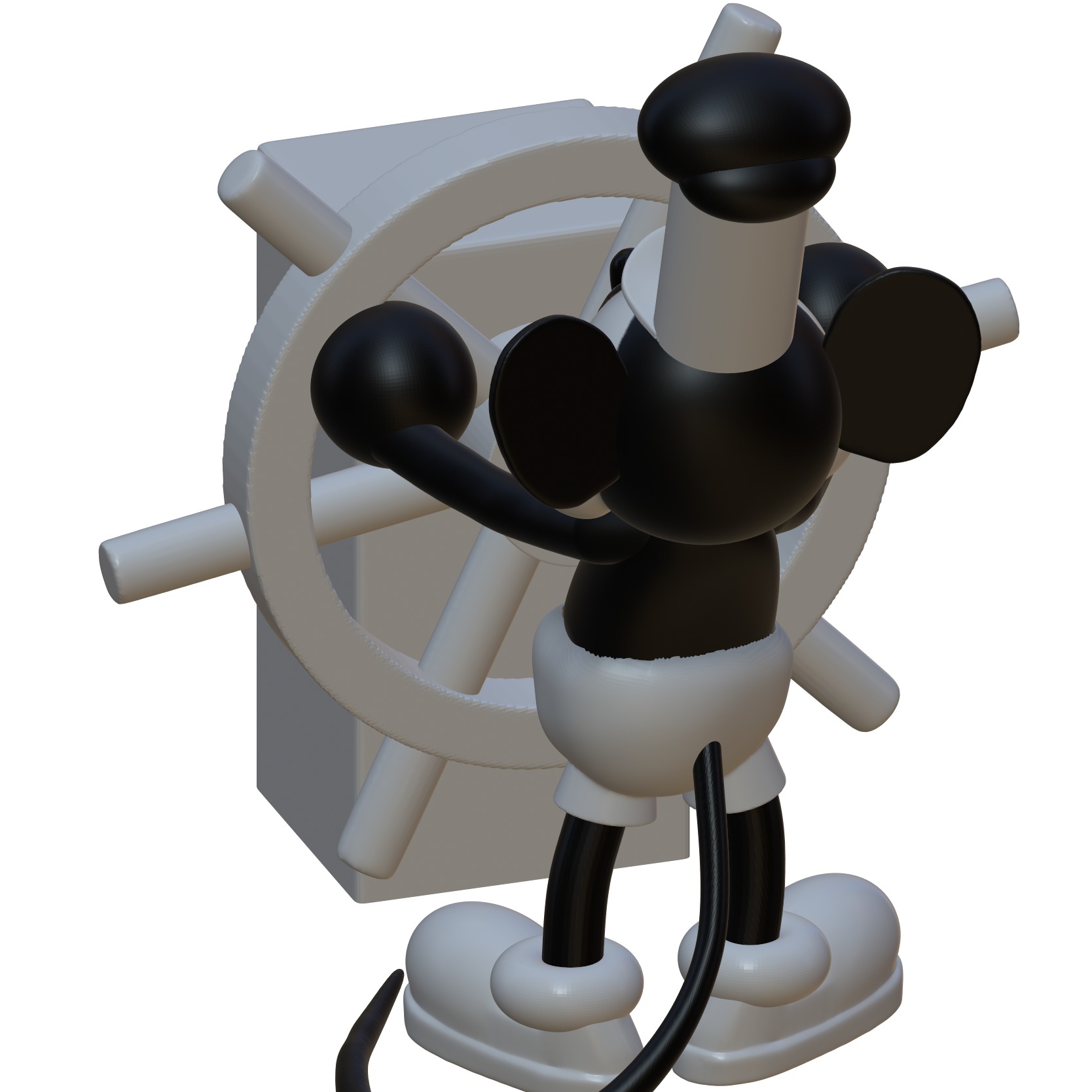 Steamboat Willie - 3D Statue 3D print model_1