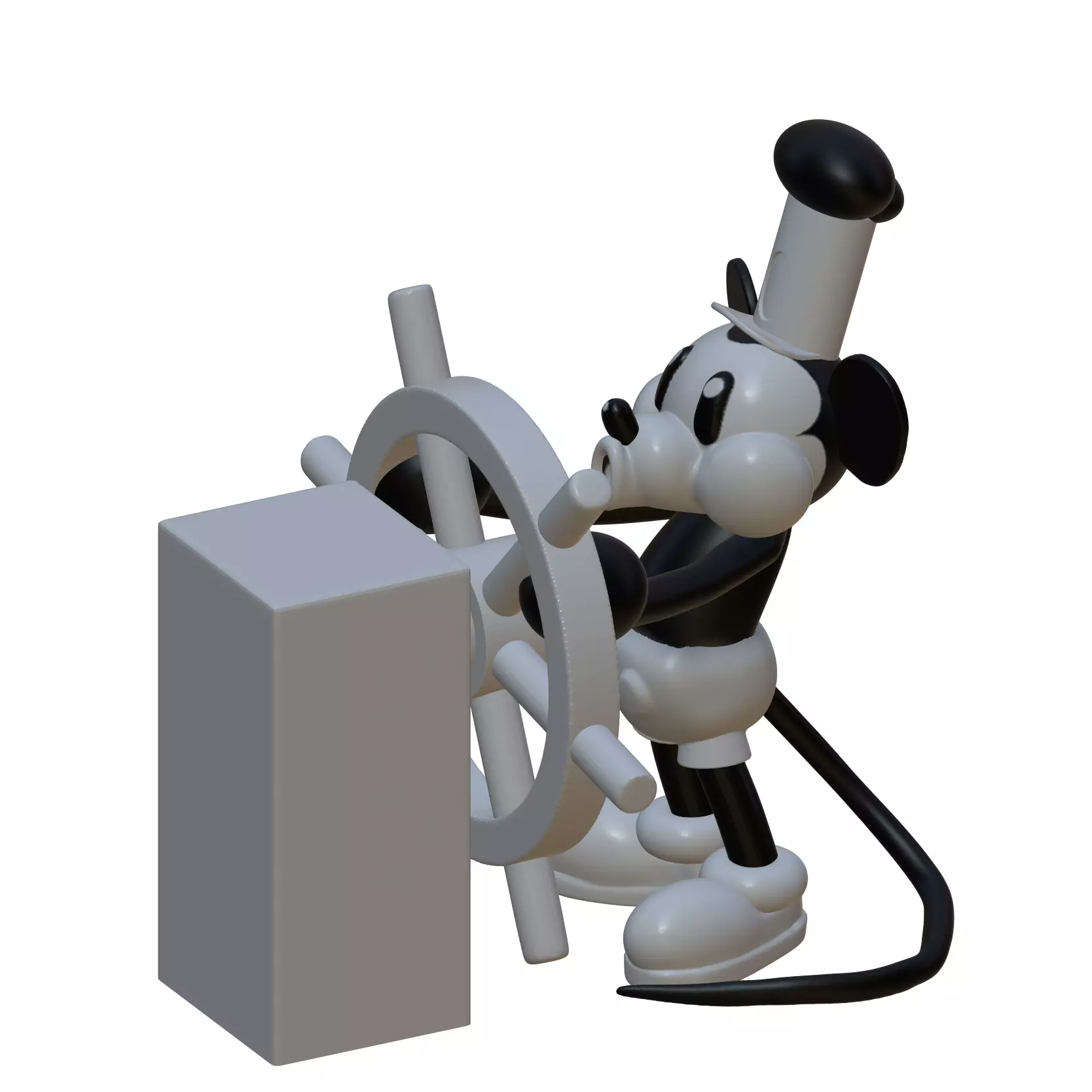 Steamboat Willie - 3D Statue 3D print model_0