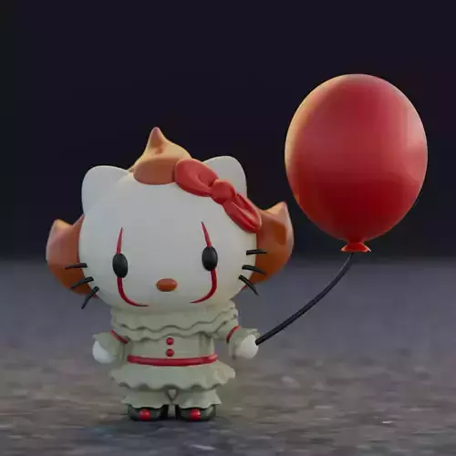 HELLO KITTY PENNYWISE HALLOWEEN