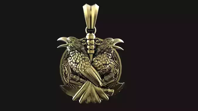 Viking crow pendant