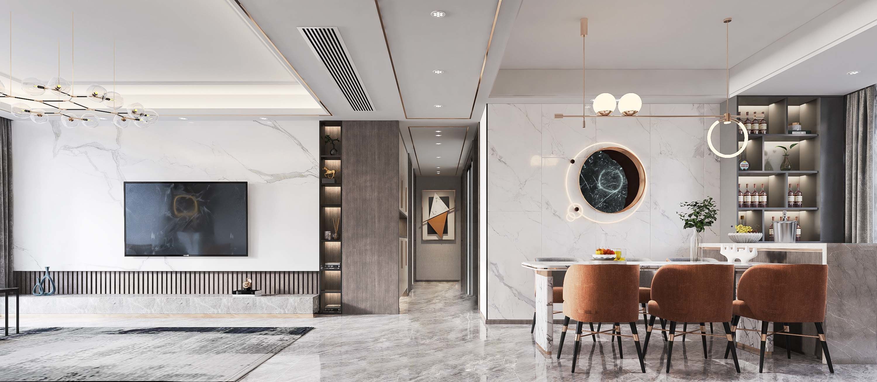 Modern Style Livingroom 3D model_1