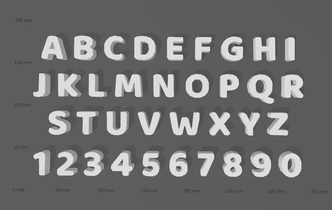 Baloo font letters alphabet 3D print model