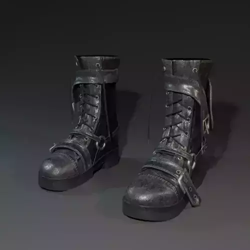 Strappy Leather Boots Low-poly 3D model
