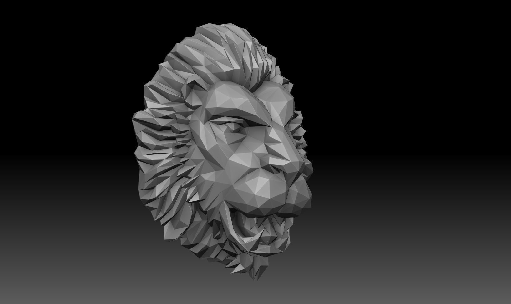 Hard surface tiger face for home decor 3d print 3D print model_1