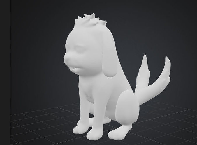 Akamaru puppy Naruto Low-poly 3D model