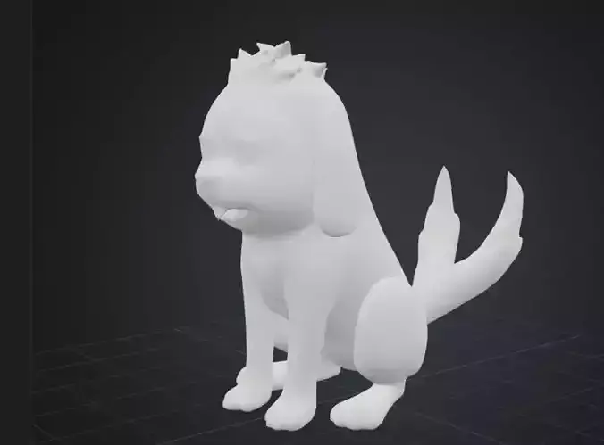Akamaru puppy Naruto Low-poly 3D model