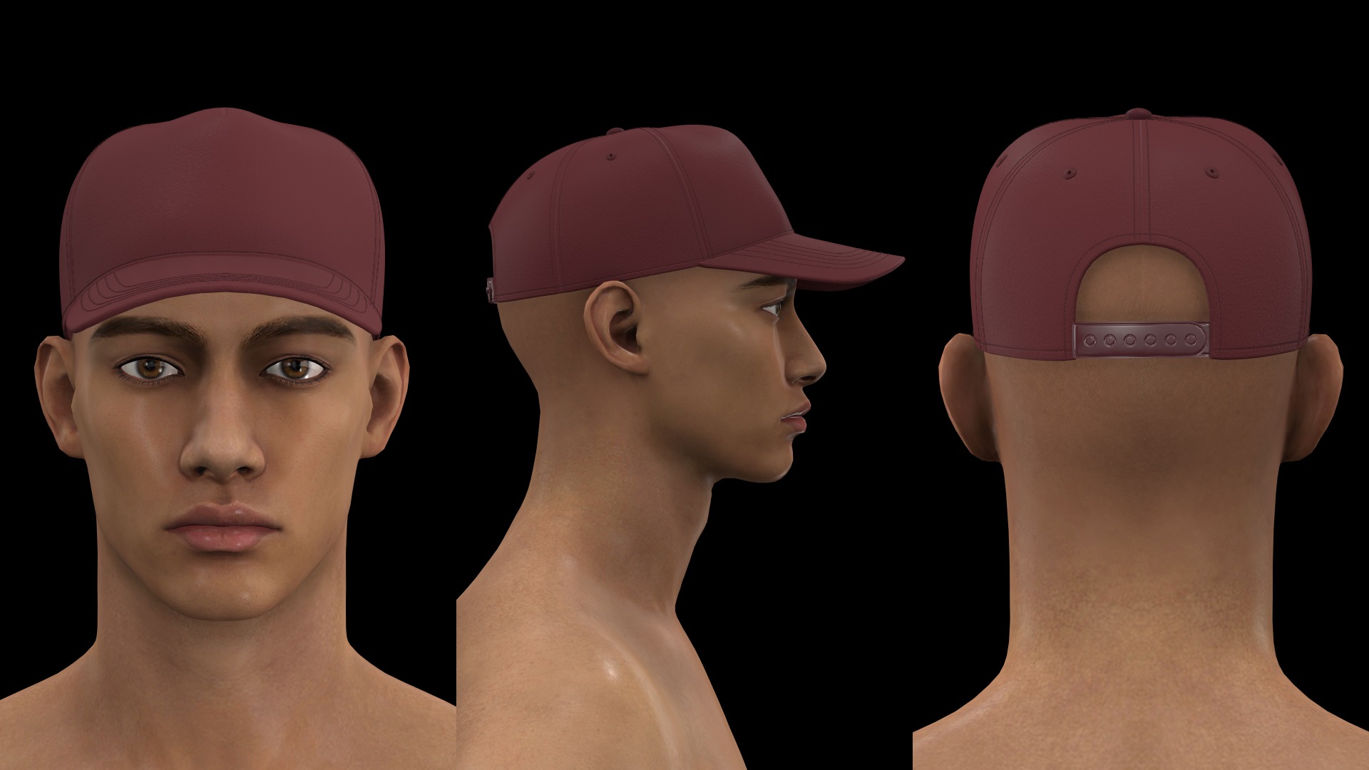 BASIC 5PANEL BASEBALL CAP mv2 highpoly 3D model_1