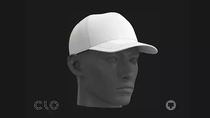 BASIC 5PANEL BASEBALL CAP mv2 highpoly 3D model