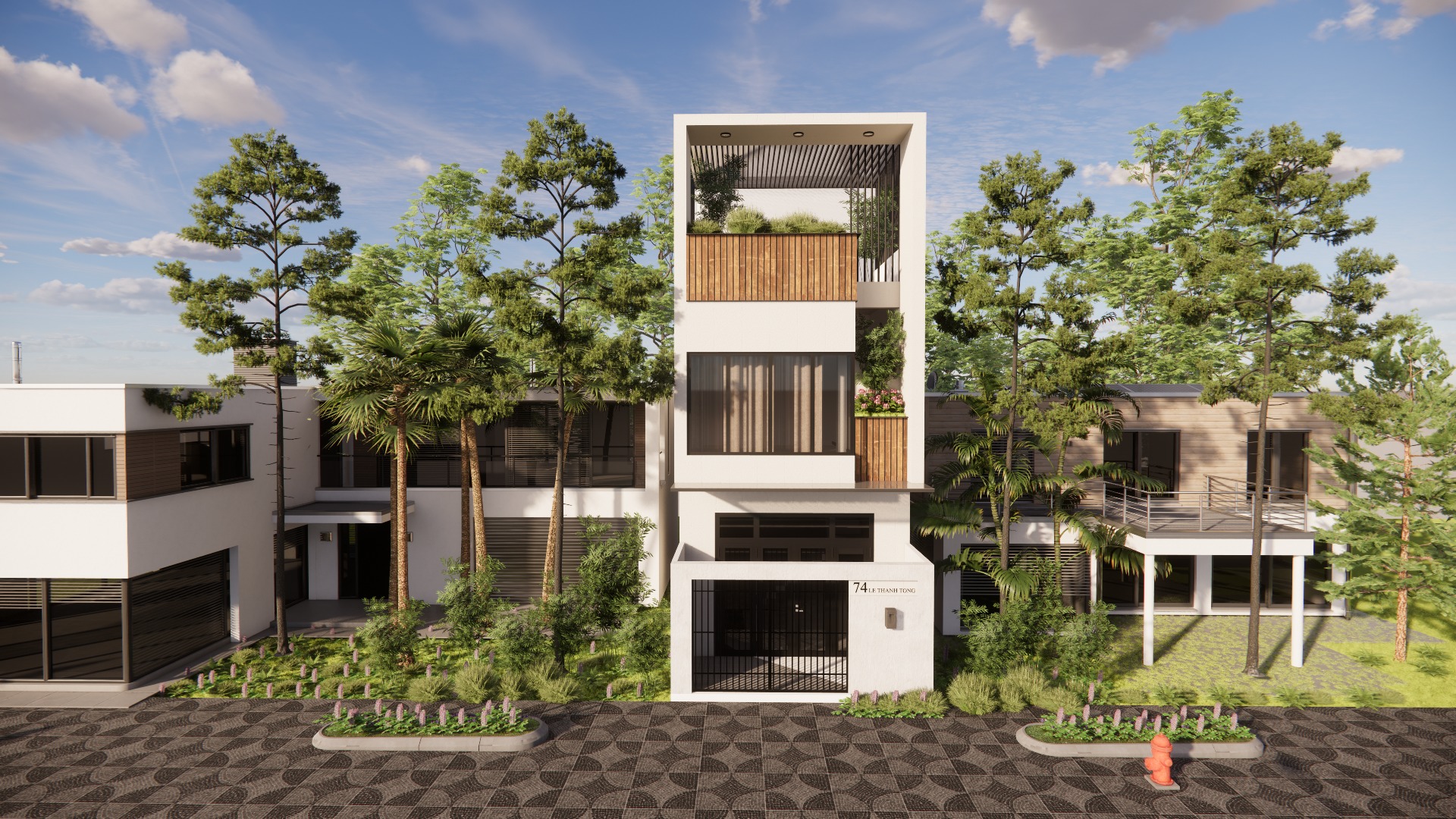 Modern Home Exterior Low-poly 3D model_3