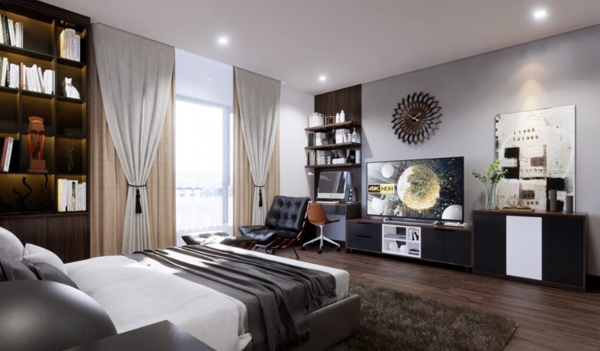 Interior Bedroom Modern Model Low-poly 3D model_3