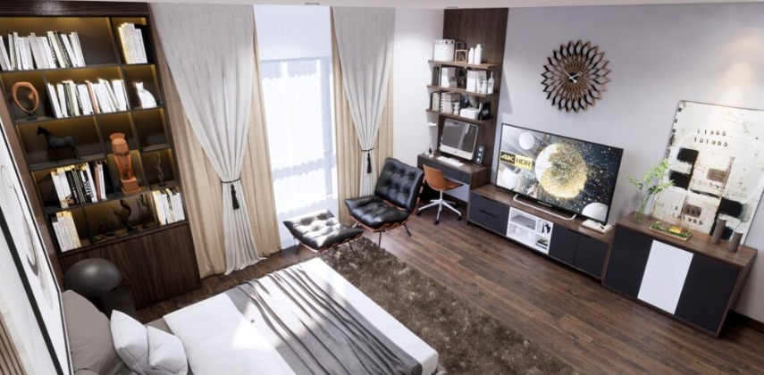 Interior Bedroom Modern Model Low-poly 3D model_2