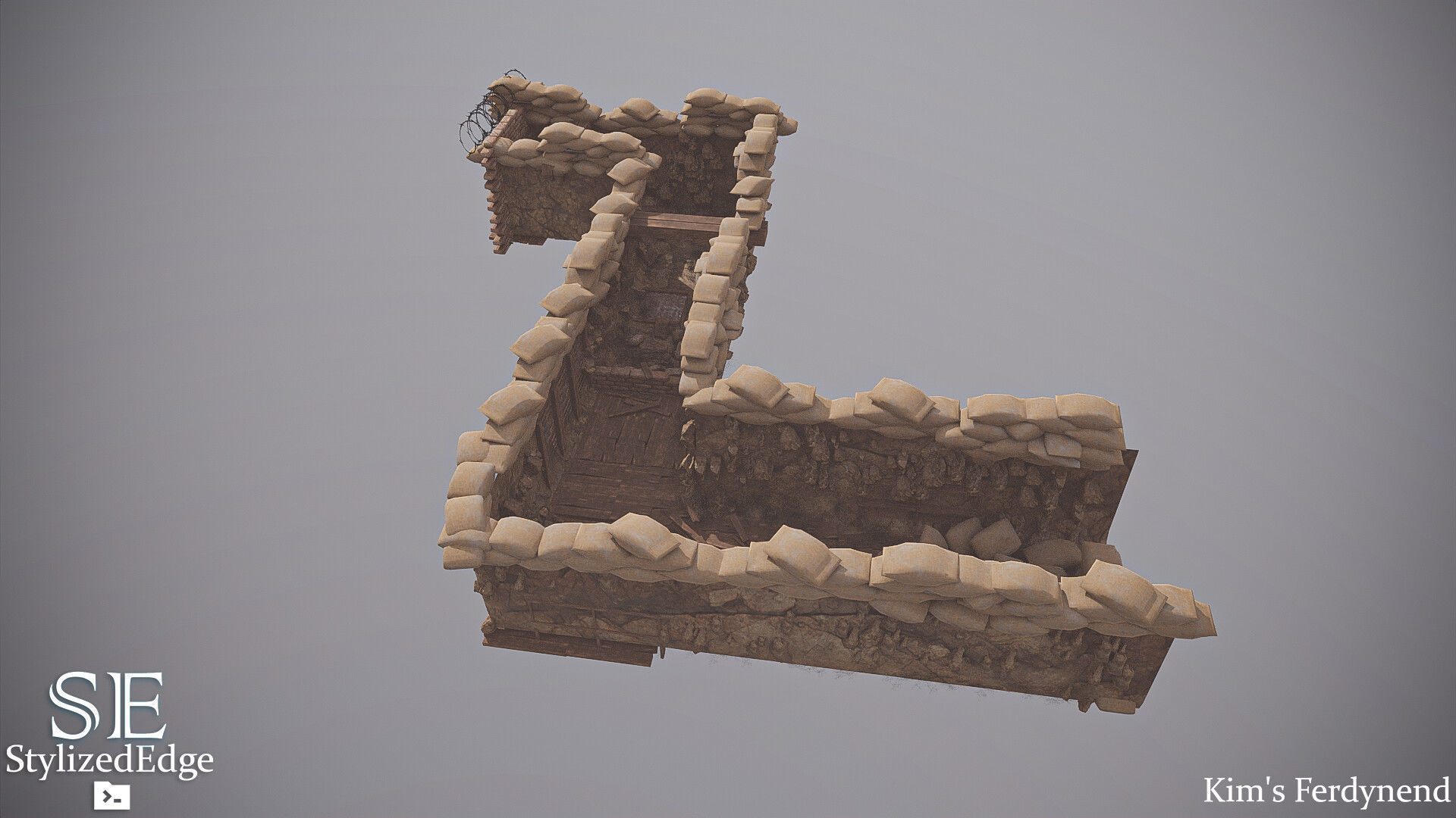 TRENCH SCENE 130 PROPS and Materials For UNREAL ENGINE 4 and 5 3D model_2