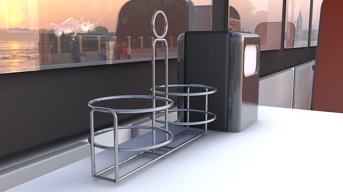 Retro Diner Condiment Caddy Free 3D model