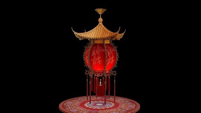 Chinese red lantern  3D model