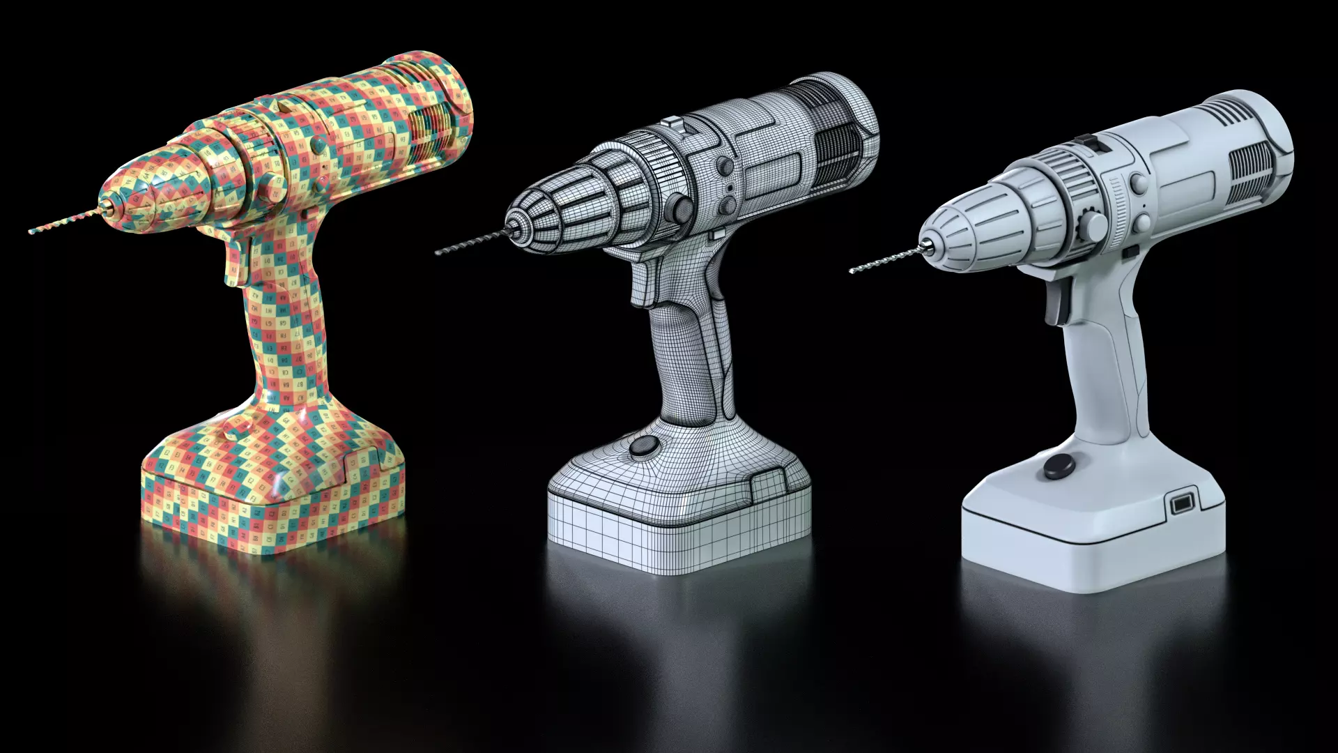 Hammer-Drill Low-poly 3D model_0