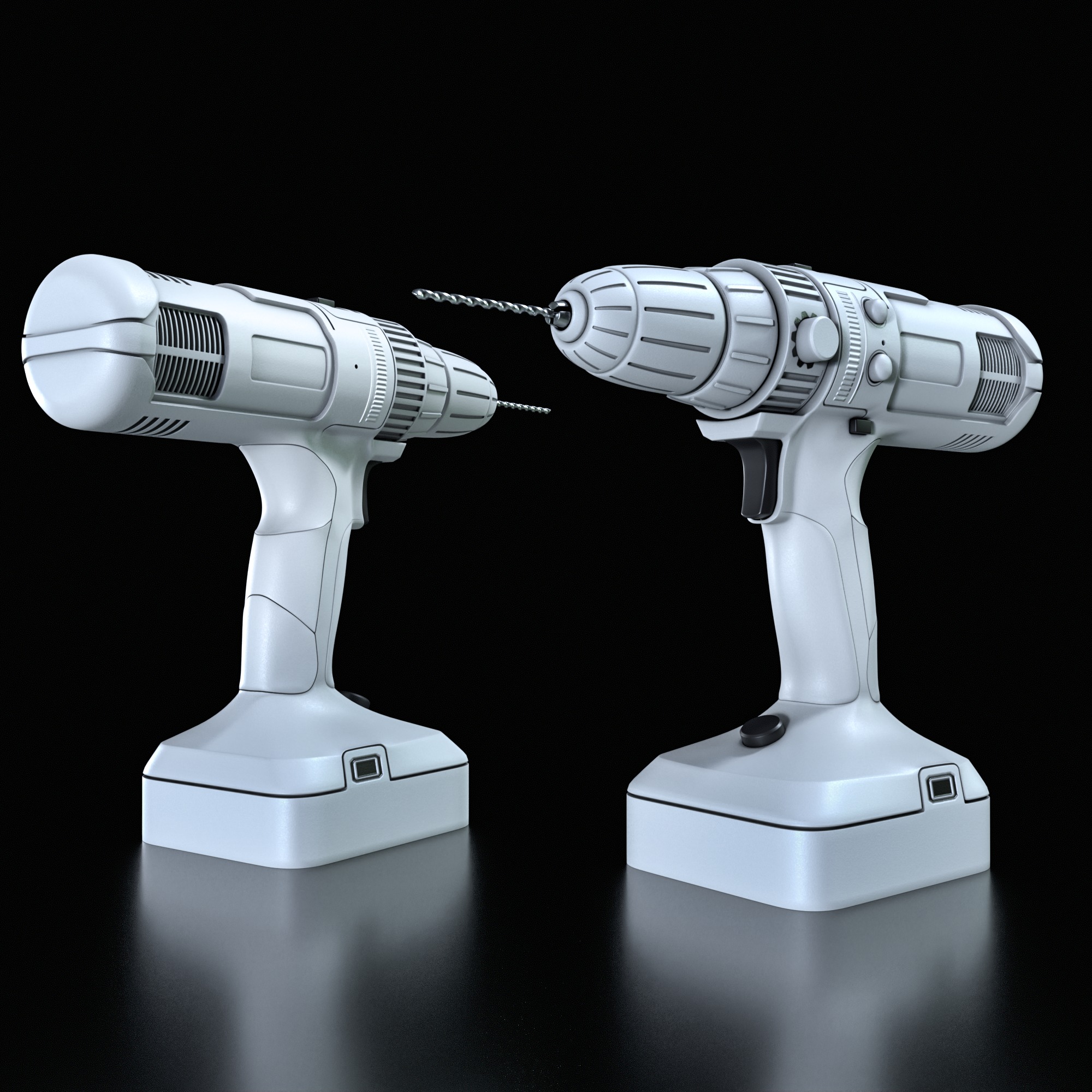 Hammer-Drill Low-poly 3D model_5