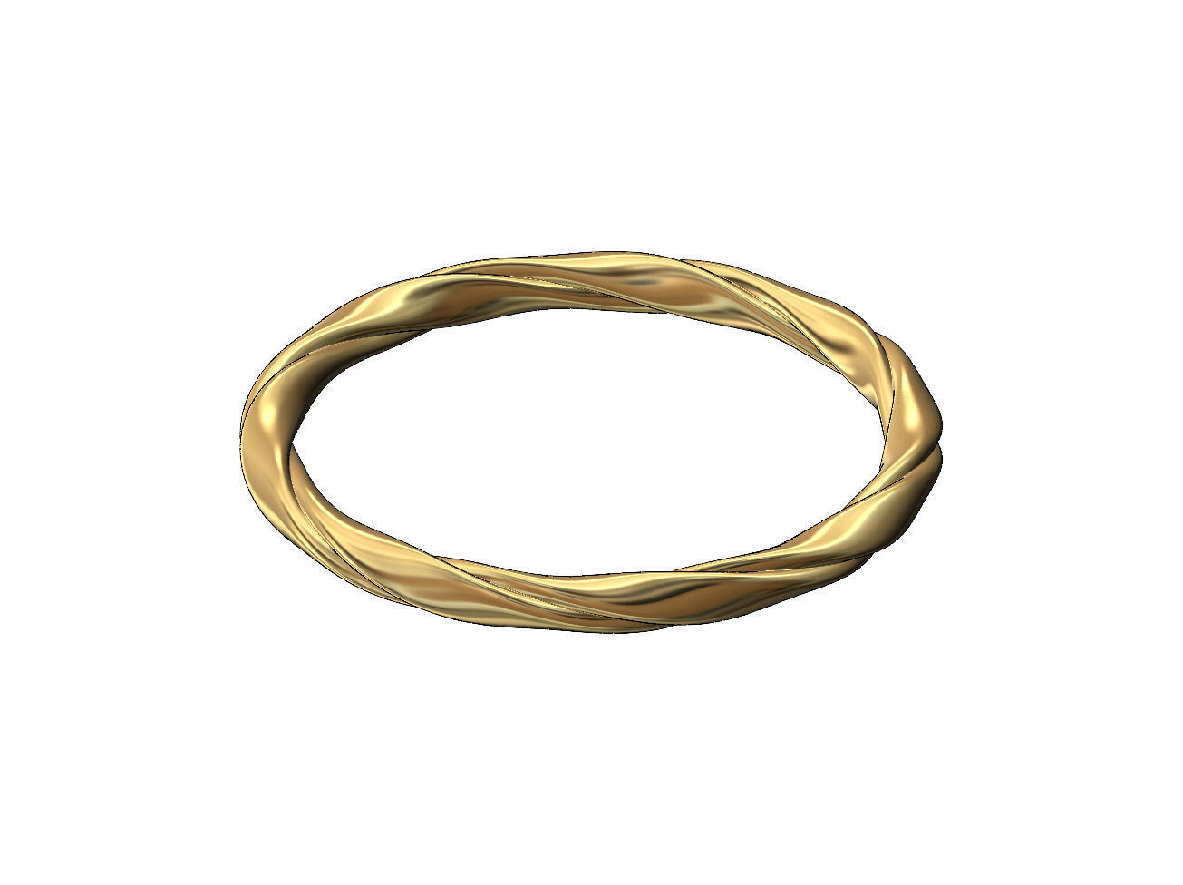 Braided French ribbon cuff bracelet bangle Size M 55mm 3D print model_2