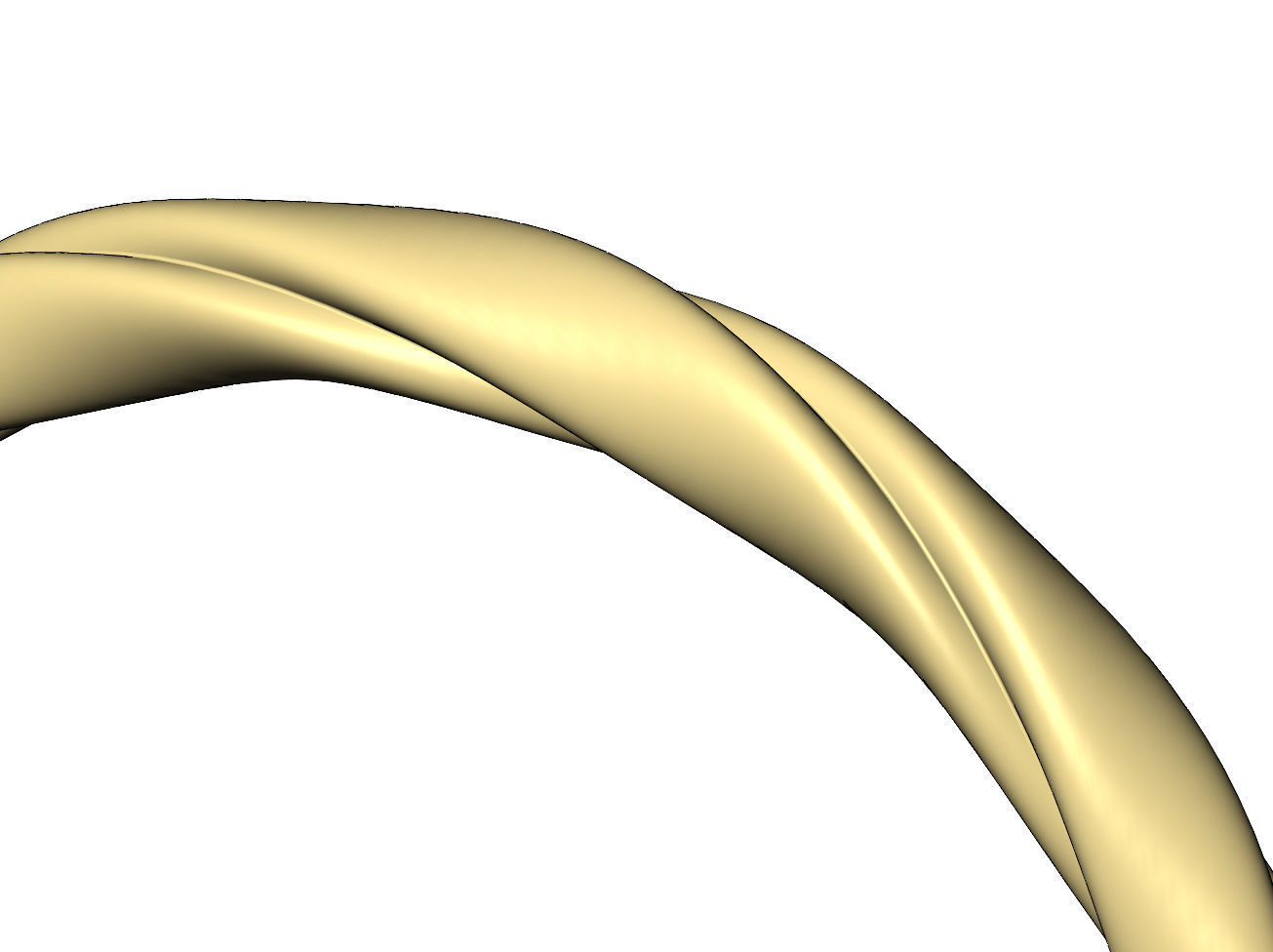 Braided French ribbon cuff bracelet bangle Size M 55mm 3D print model_8