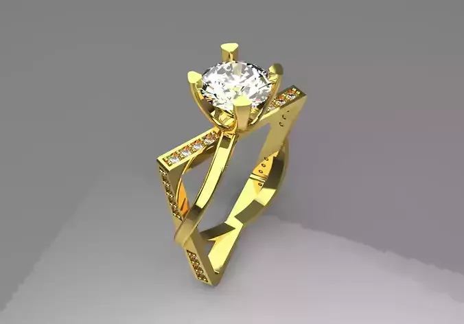 Love engagement ring twisted stirrup modern design model sr0004