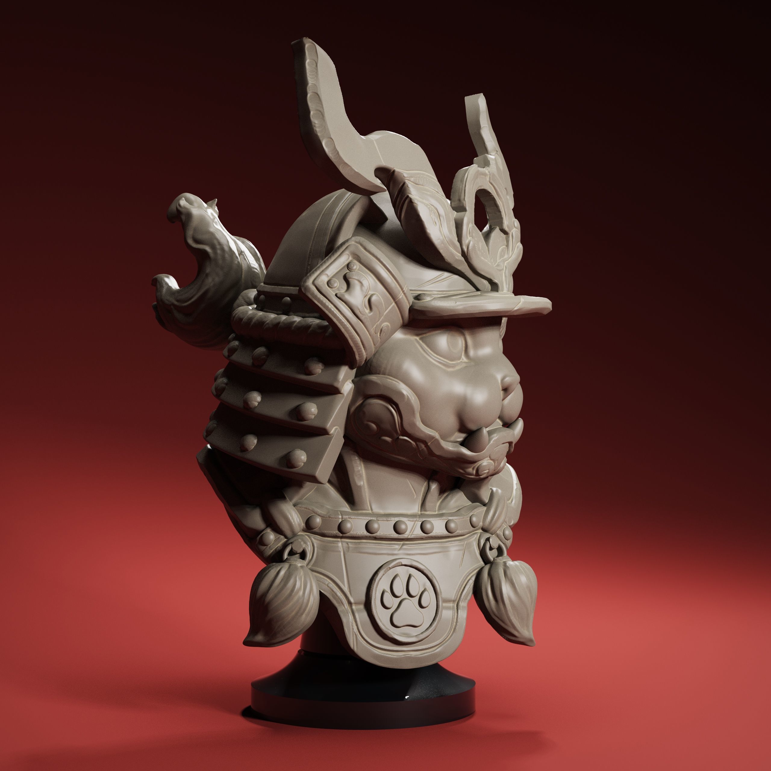 Cat Samurai Knight 3D print model_2
