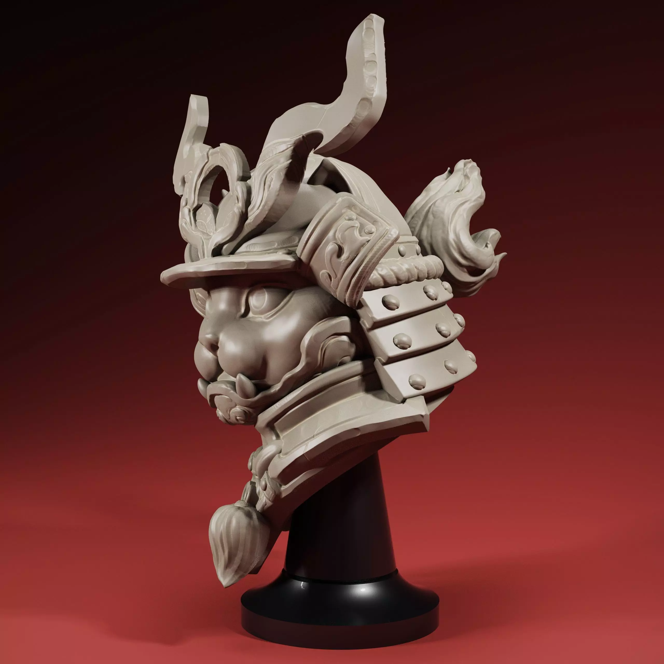 Cat Samurai Knight 3D print model_0