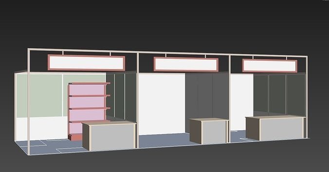 STALL MODEL Low-poly 3D model