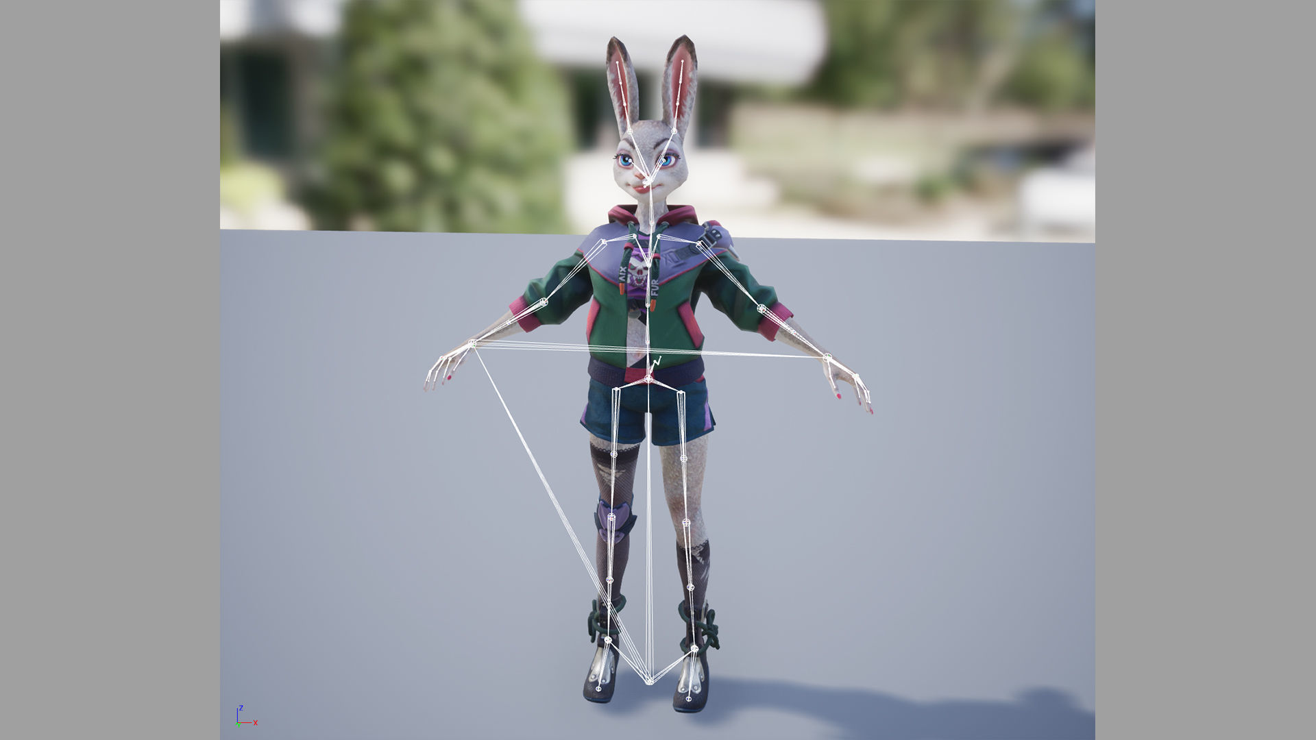 Bunny girl Low-poly 3D model_13
