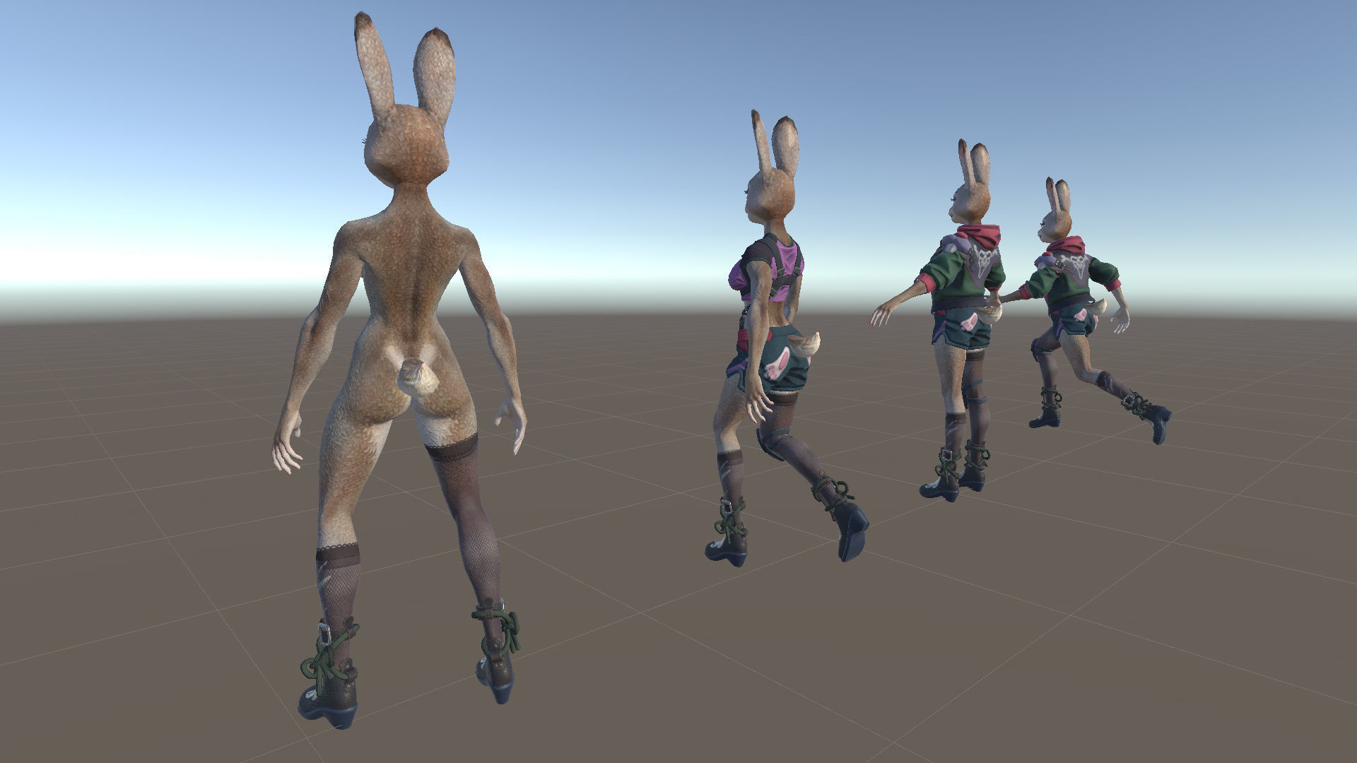 Bunny girl Low-poly 3D model_26