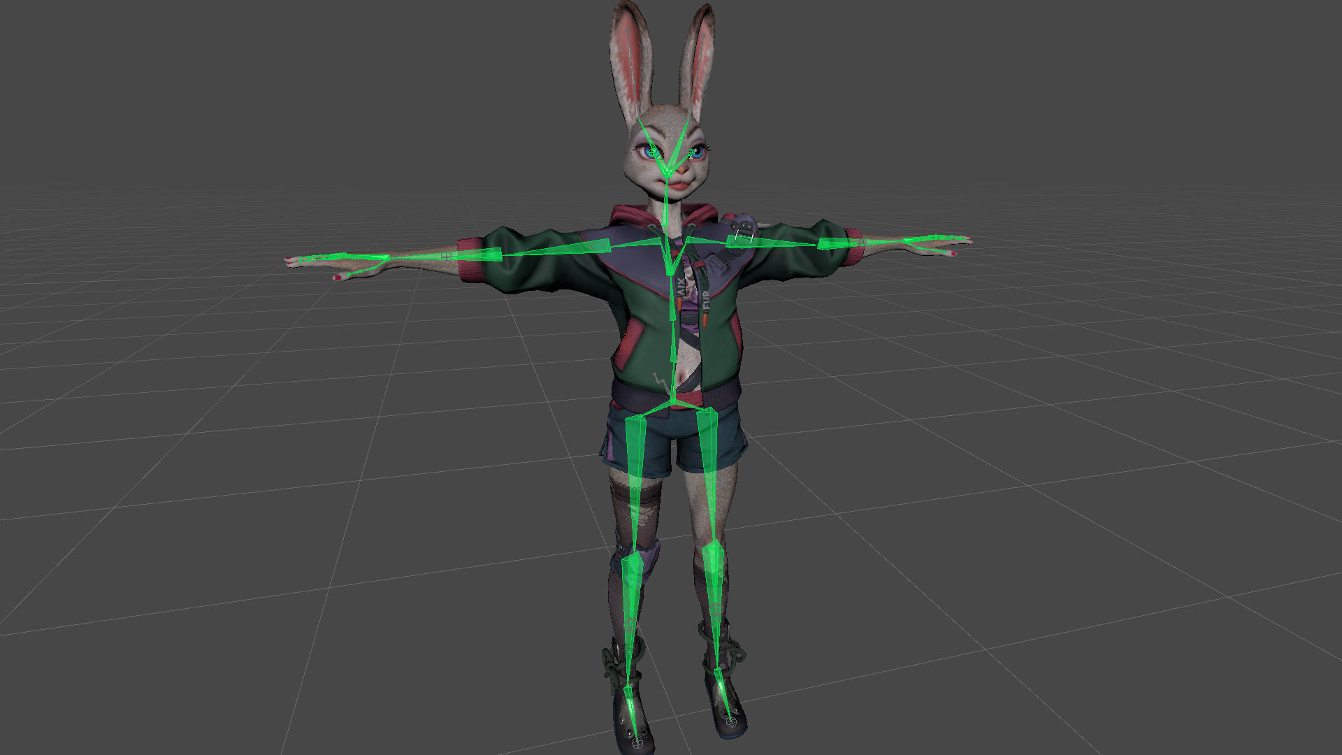 Bunny girl Low-poly 3D model_31