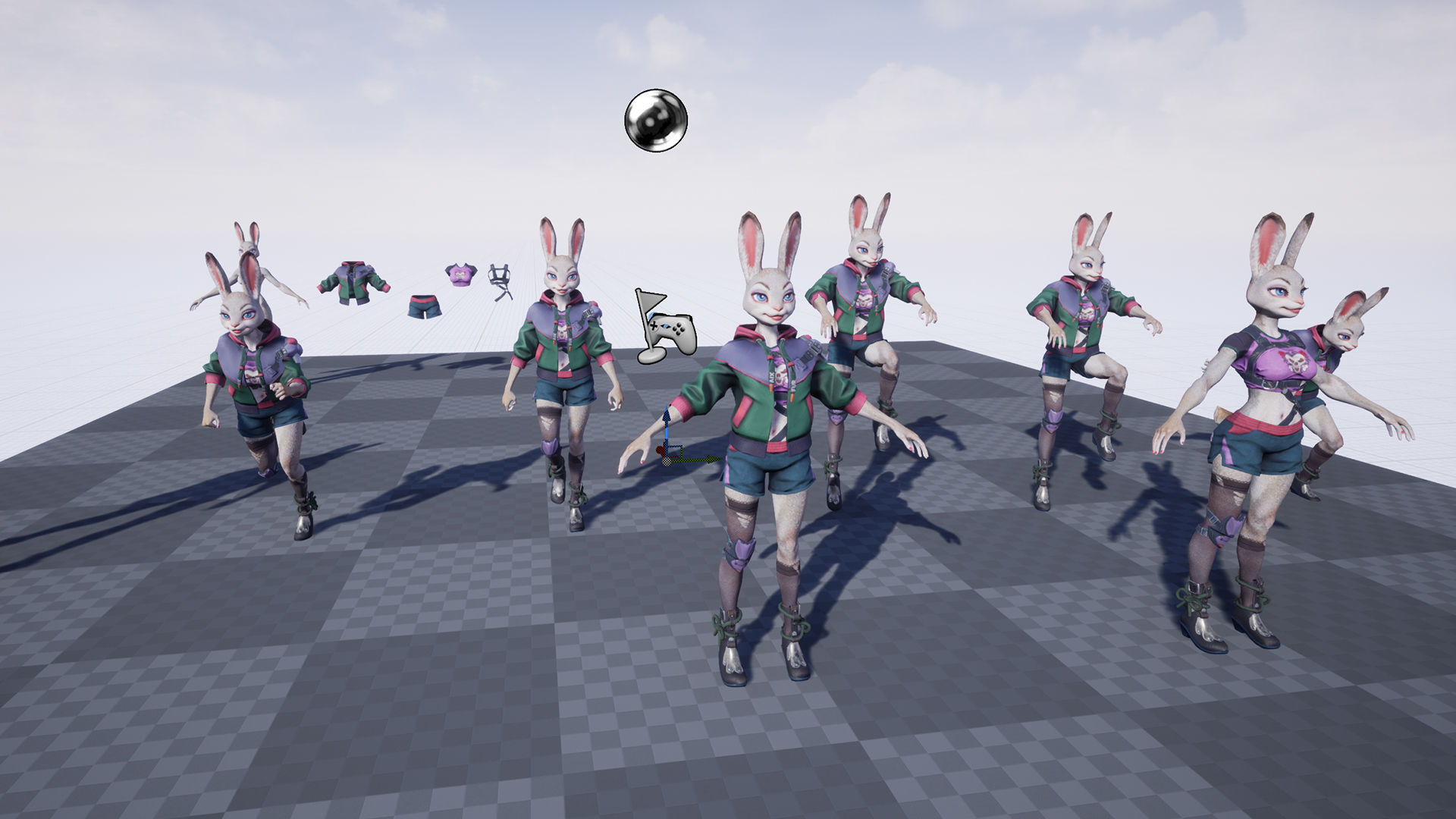 Bunny girl Low-poly 3D model_20