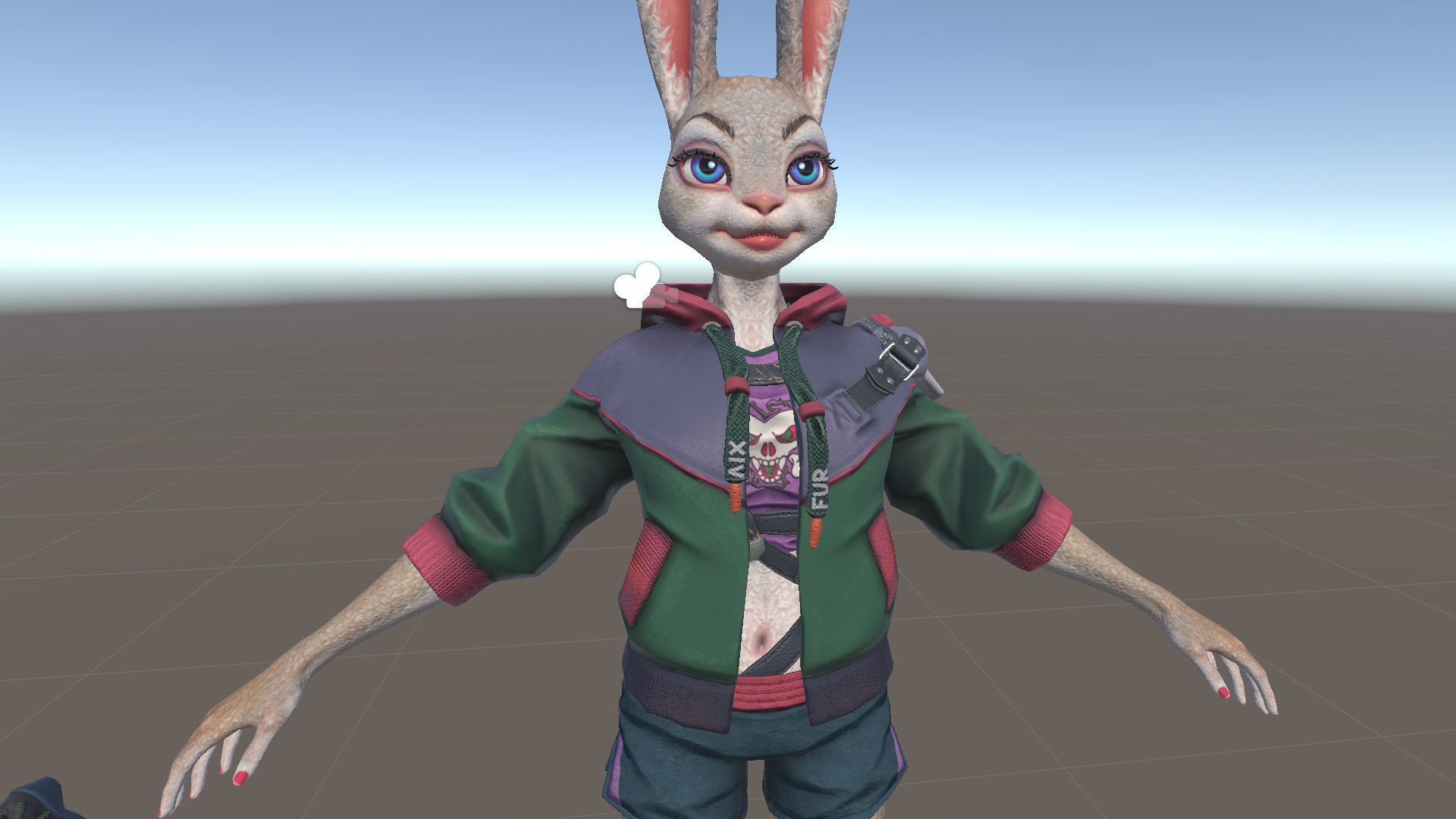 Bunny girl Low-poly 3D model_22