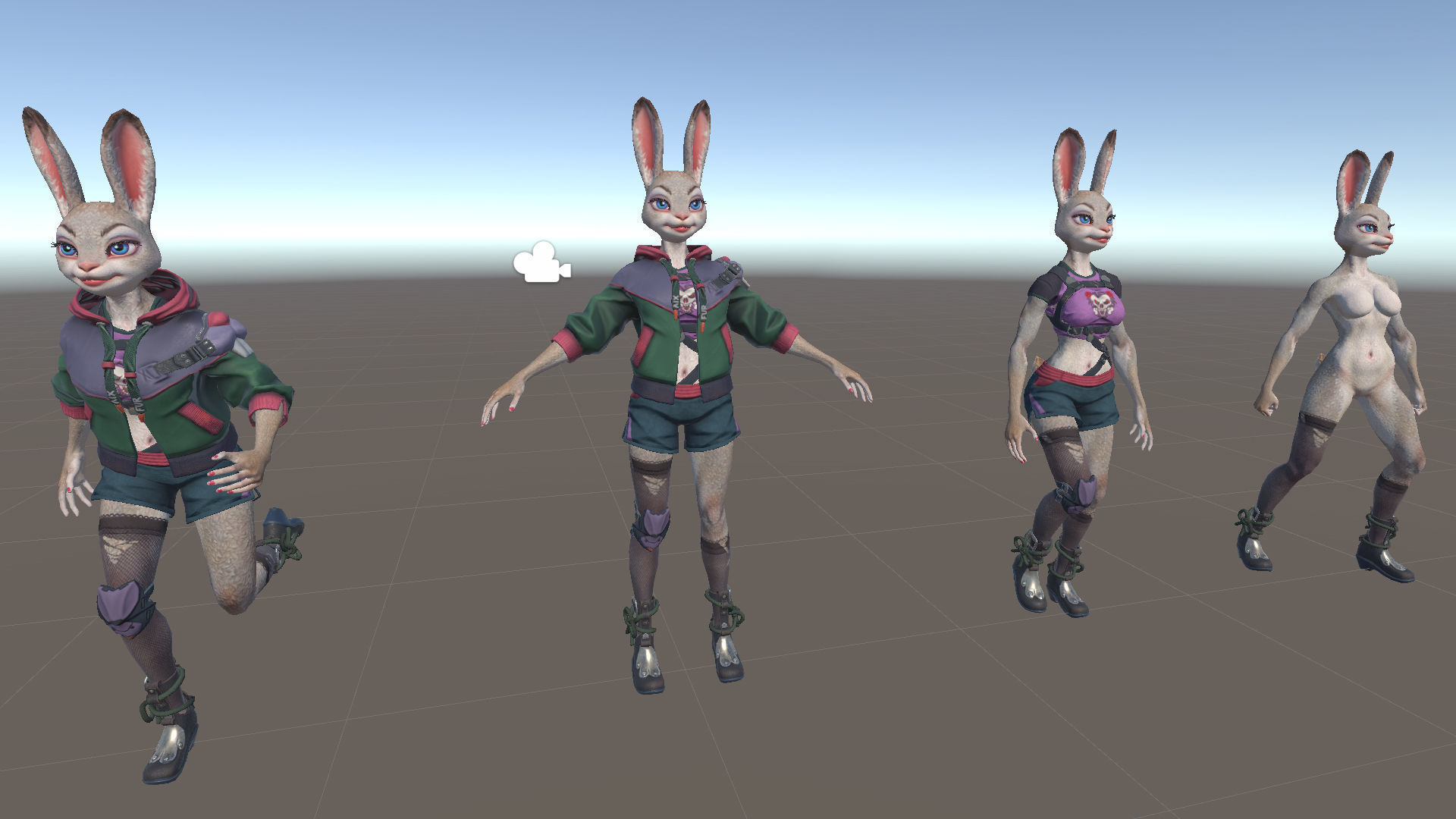 Bunny girl Low-poly 3D model_24