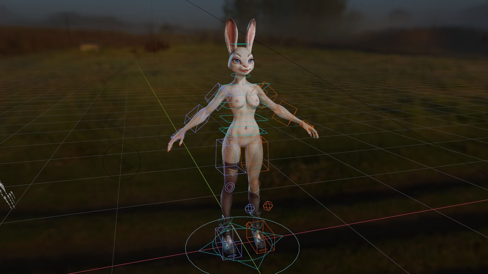 Bunny girl Low-poly 3D model_11