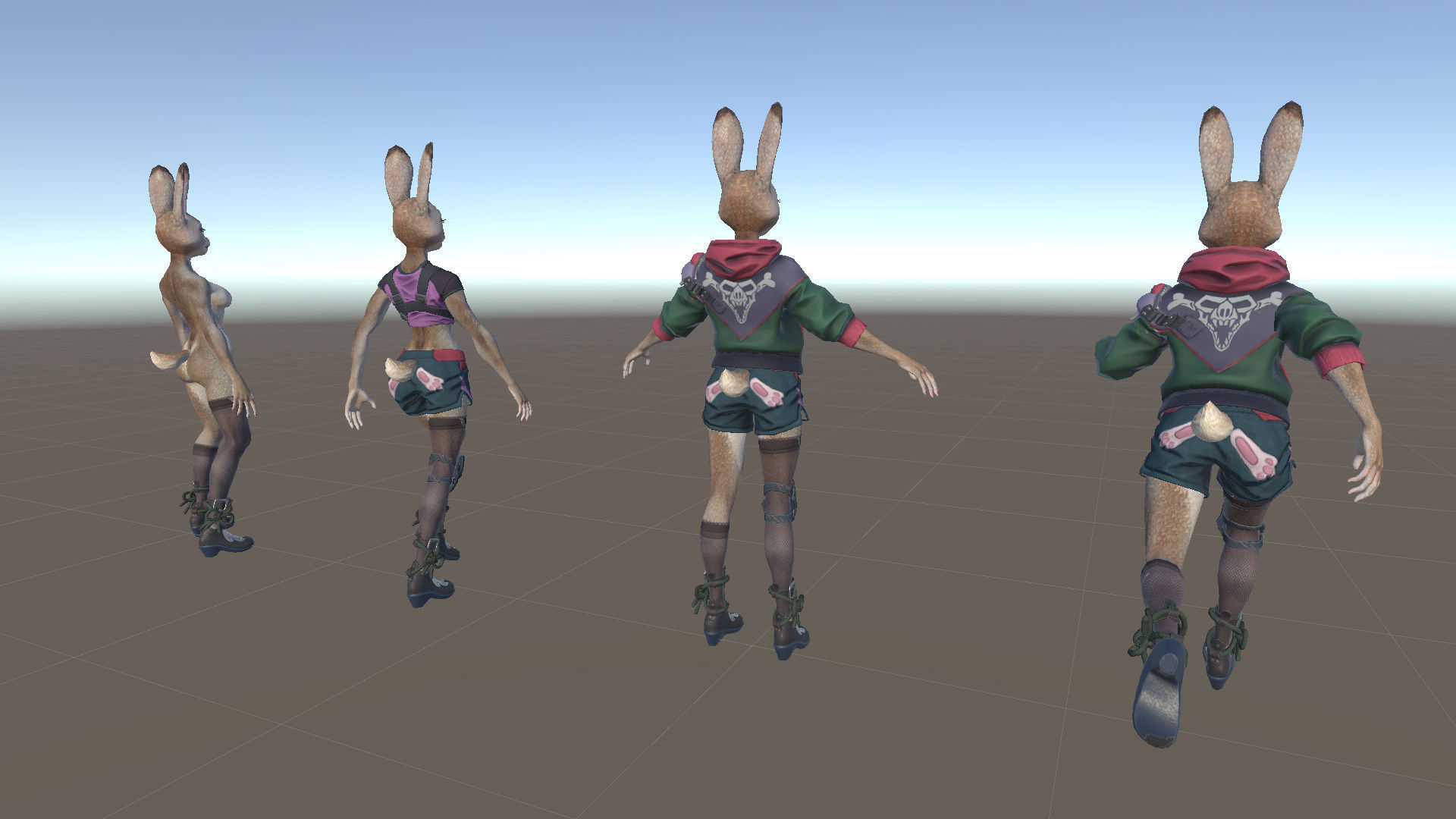Bunny girl Low-poly 3D model_27