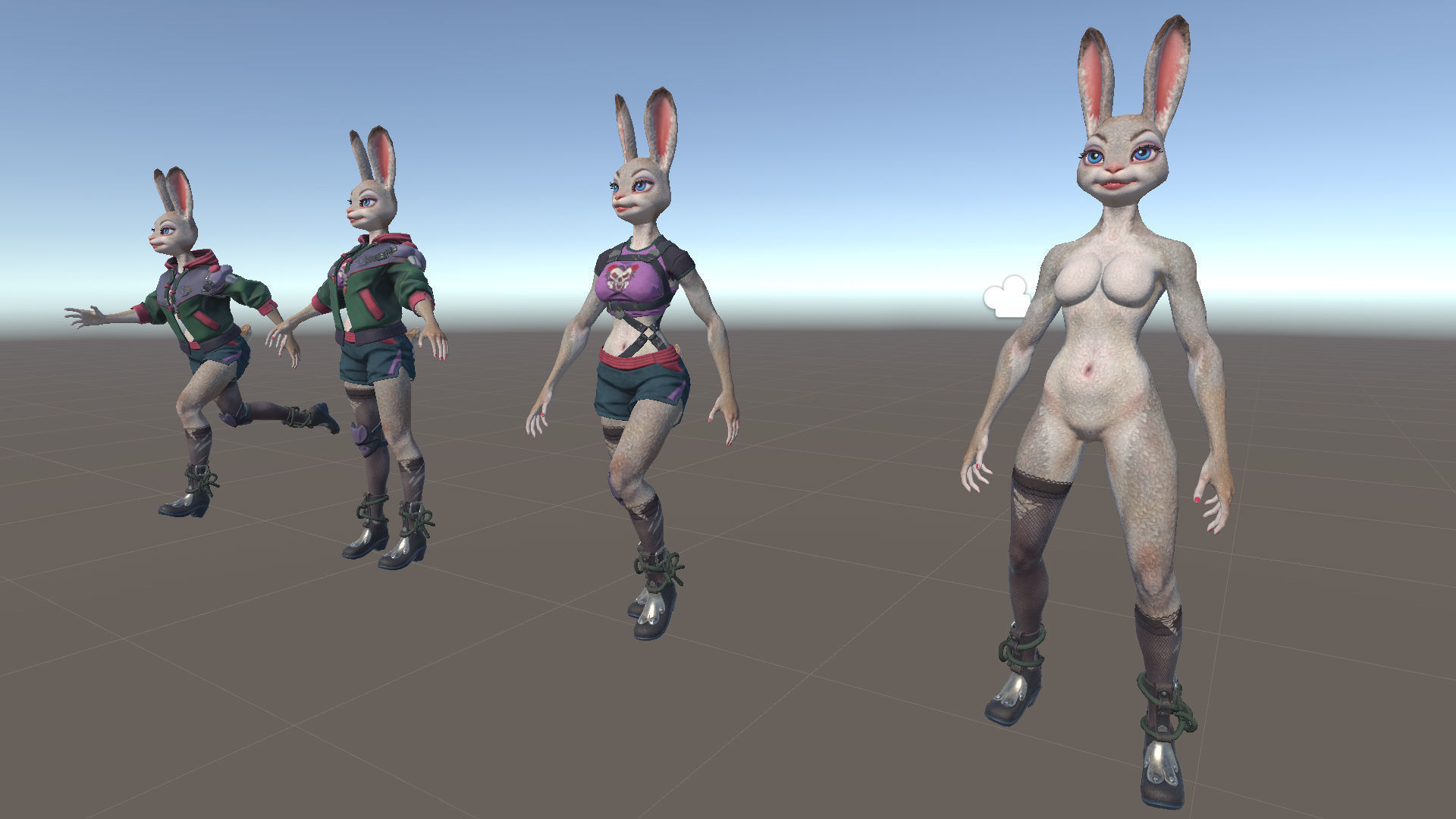 Bunny girl Low-poly 3D model_25