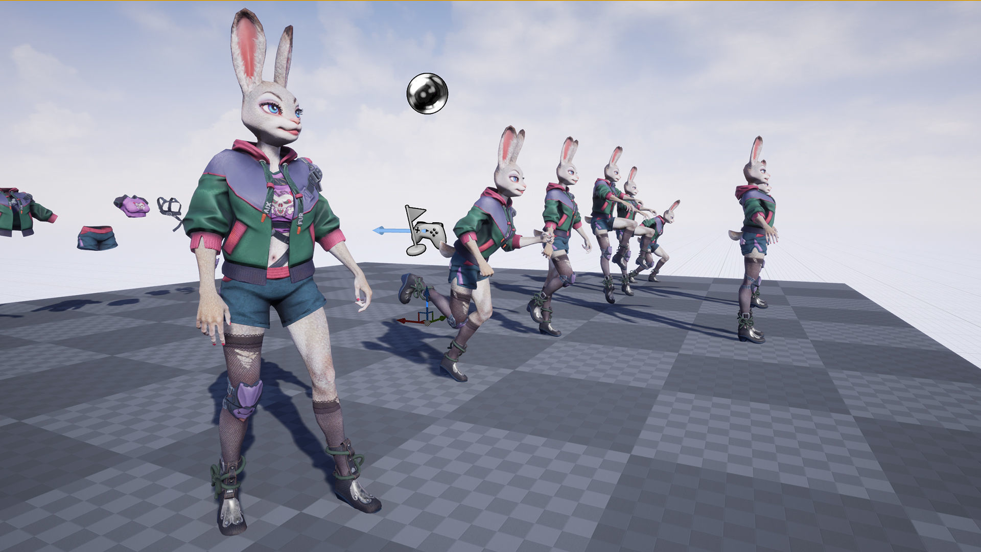 Bunny girl Low-poly 3D model_21