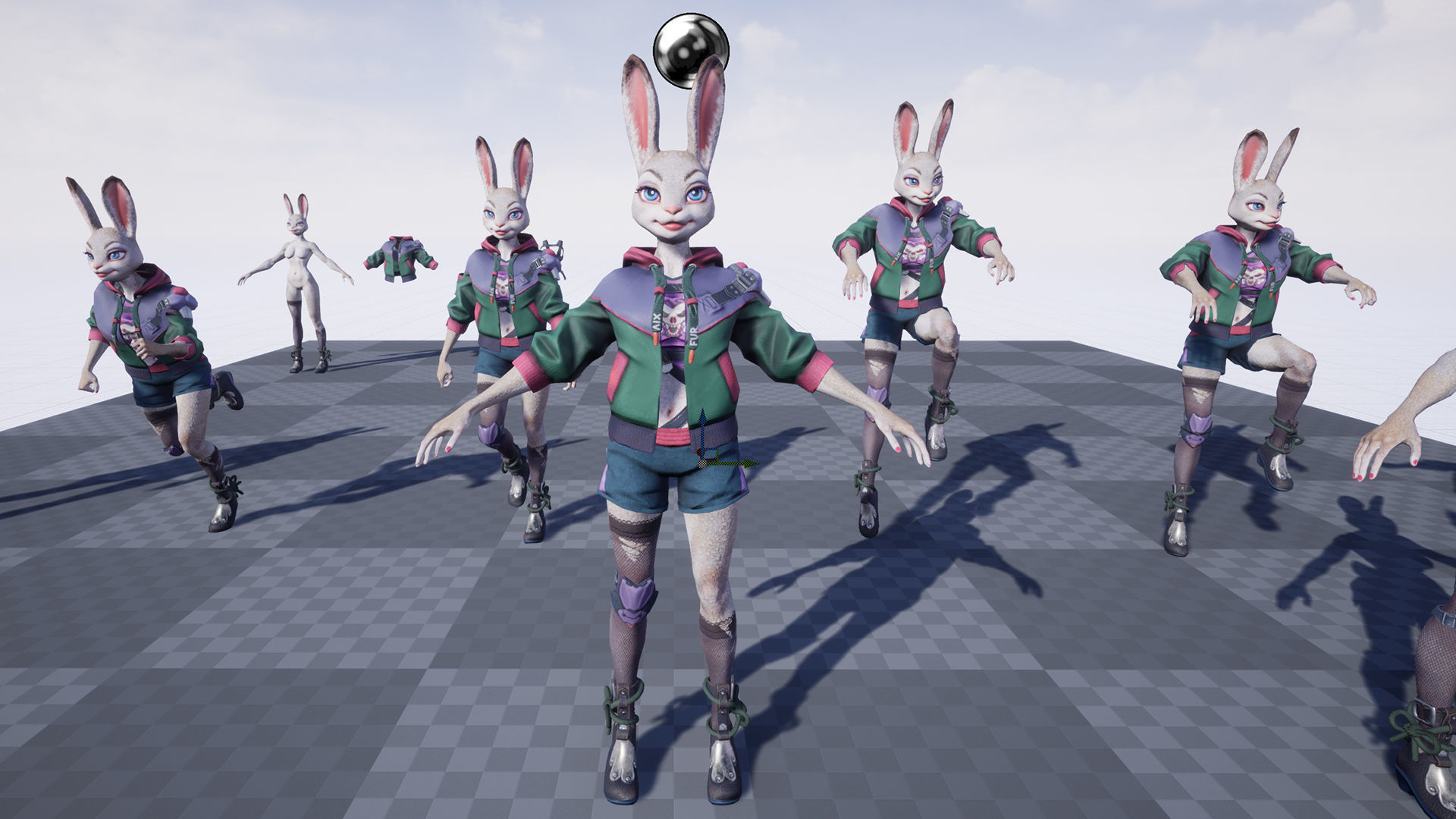 Bunny girl Low-poly 3D model_17