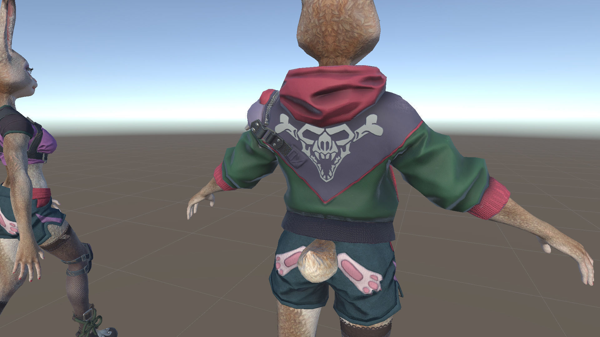 Bunny girl Low-poly 3D model_28