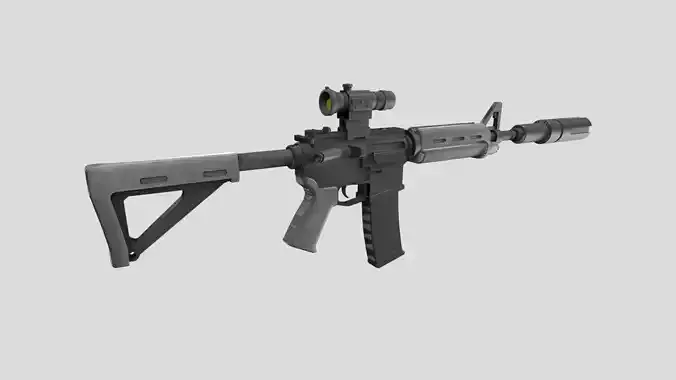 Carbine-gun model 3d game ready model Low-poly 3D model